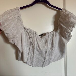 Elegant White Eyelet Off-Shoulder Top